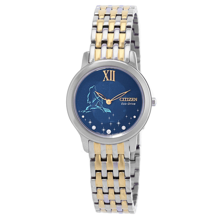 Citizen Ariel Diamond Disney Princess Blue Dial Ladies Watch EX1499-50W - The Watches Men & Co