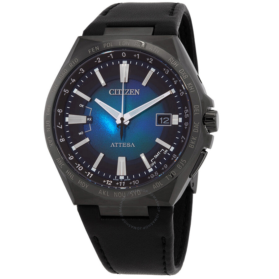 Citizen Attesa Perpetual GMT Eco-Drive Blue Dial Men's Watch CB0215-18L - The Watches Men & Co