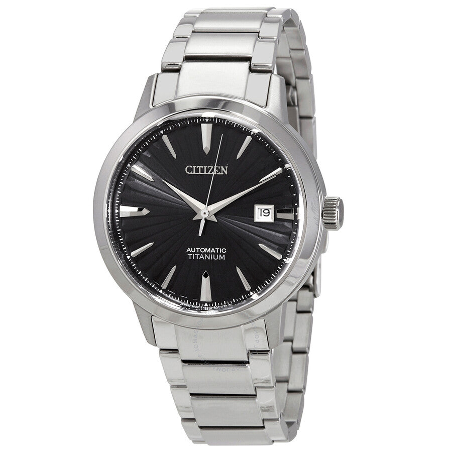 Citizen Automatic Black Dial Titanium Men's Watch NJ2180-89H - The Watches Men & Co