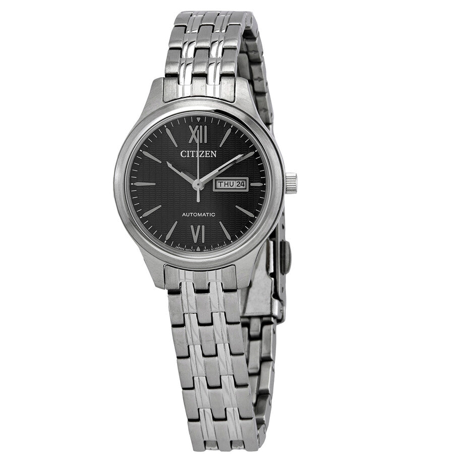 Citizen Automatic Day-Date Black Dial Stainless Steel Ladies Watch PD7130-51E - The Watches Men & Co