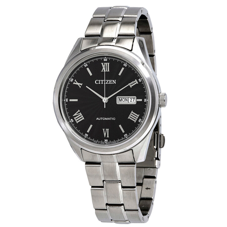 Citizen Automatic Day Date Black Dial Stainless Steel Men's Watch NH7510-50E