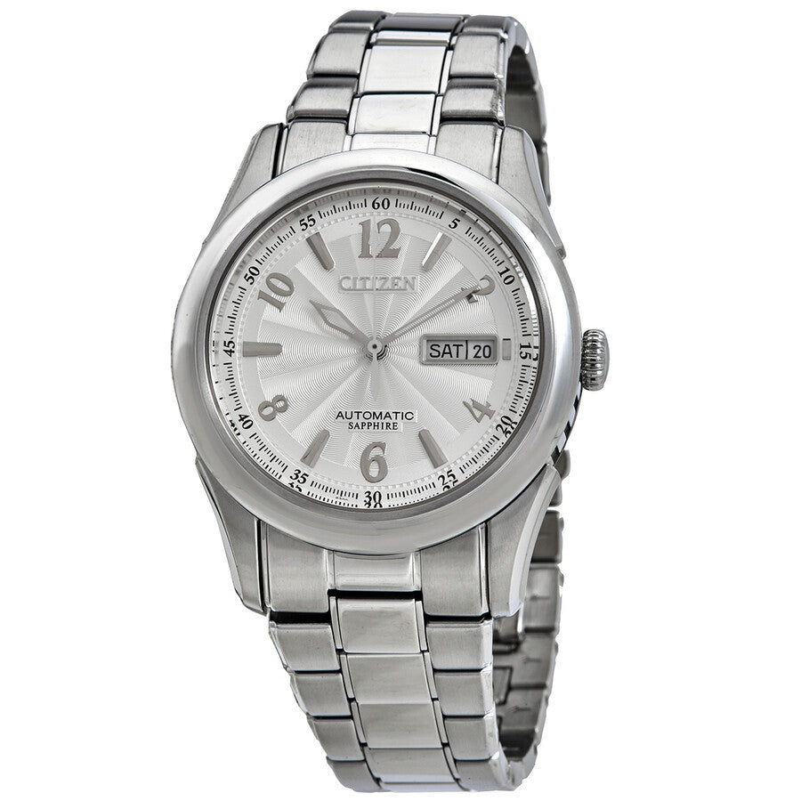 Reloj Citizen automático para hombre de acero inoxidable con esfera plateada NH8315-50A