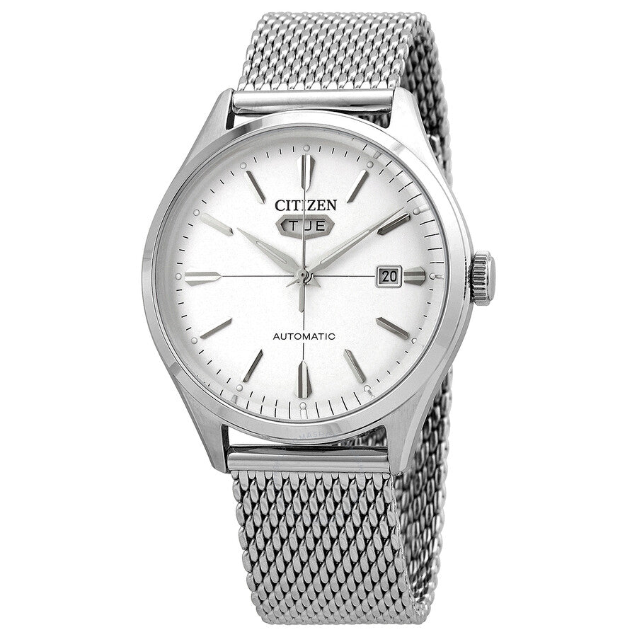 Citizen Automatic Silver Dial Stainless Steel Mesh Men's Watch NH8390-89A - The Watches Men & Co