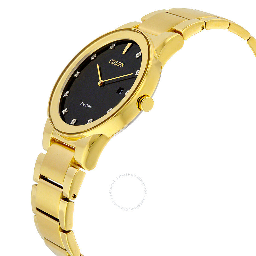 Citizen Axiom Reloj para hombre con esfera negra y diamantes en tono dorado AU1062-56G