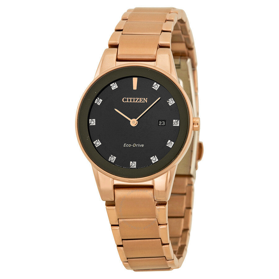 Citizen Axiom Eco-Drive Reloj para mujer con esfera de diamante negro GA1058-59Q