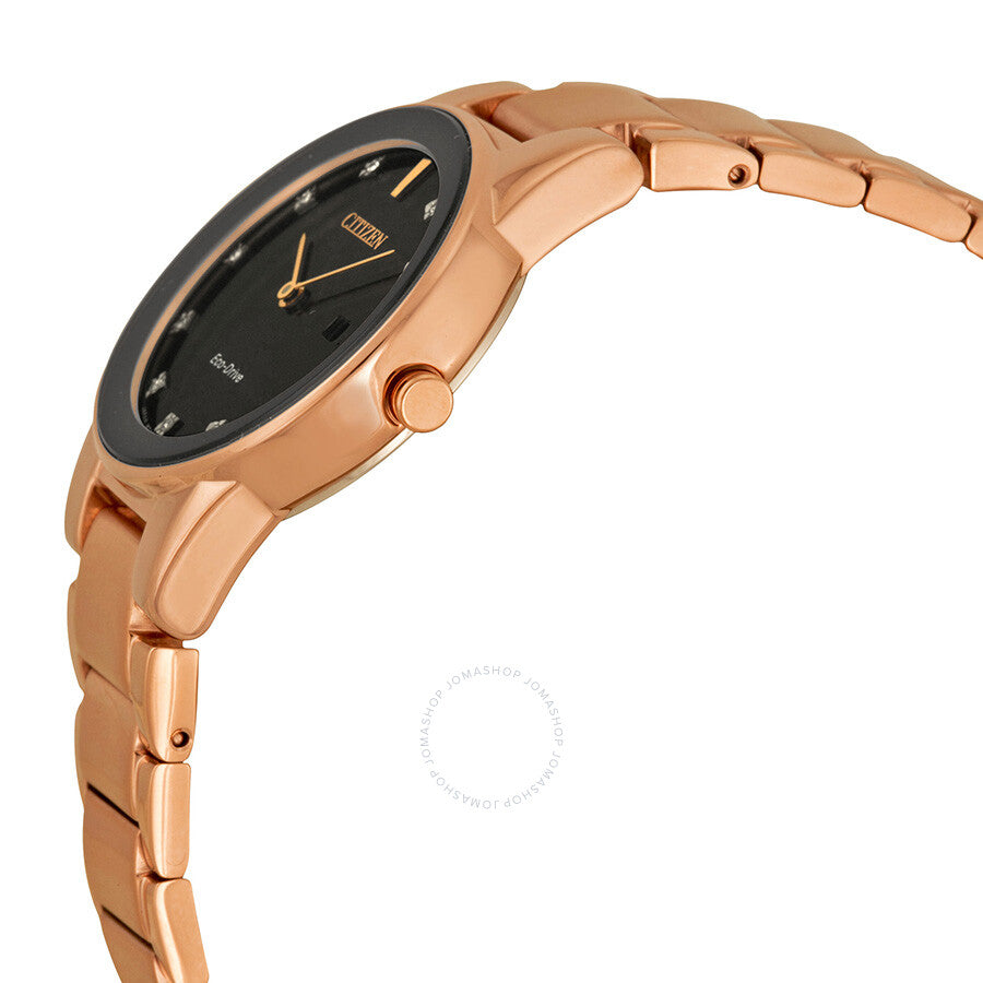 Citizen Axiom Eco-Drive Reloj para mujer con esfera de diamante negro GA1058-59Q