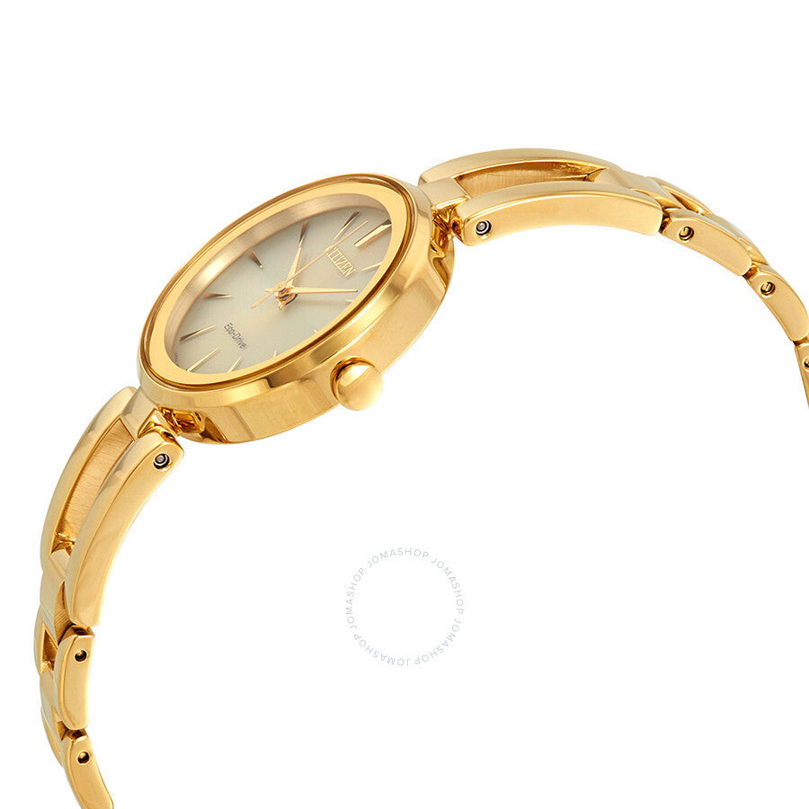 Citizen Axiom Eco-Drive Champagne Dial Yellow Gold-tone Ladies Watch EM0638-50P