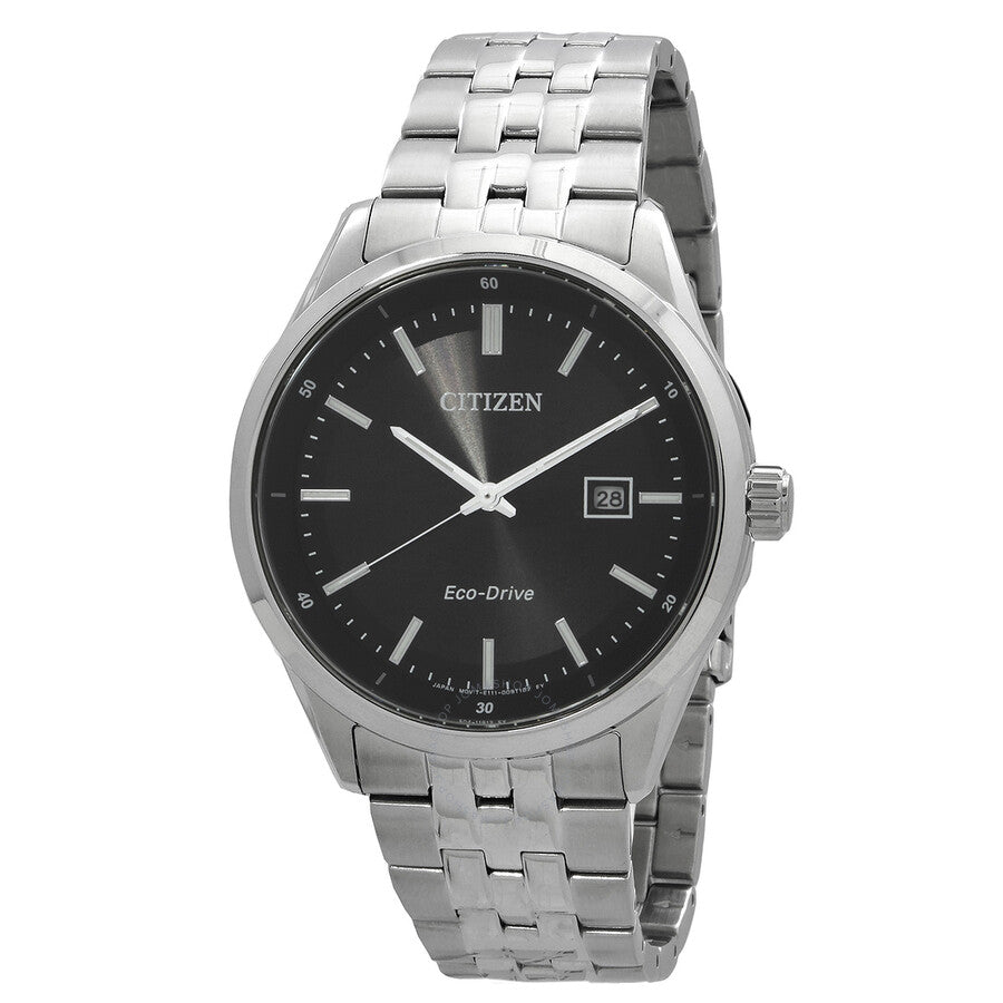 Citizen Black Dial Eco-Drive Men's Stainless Steel Watch BM7560-59E - The Watches Men & Co