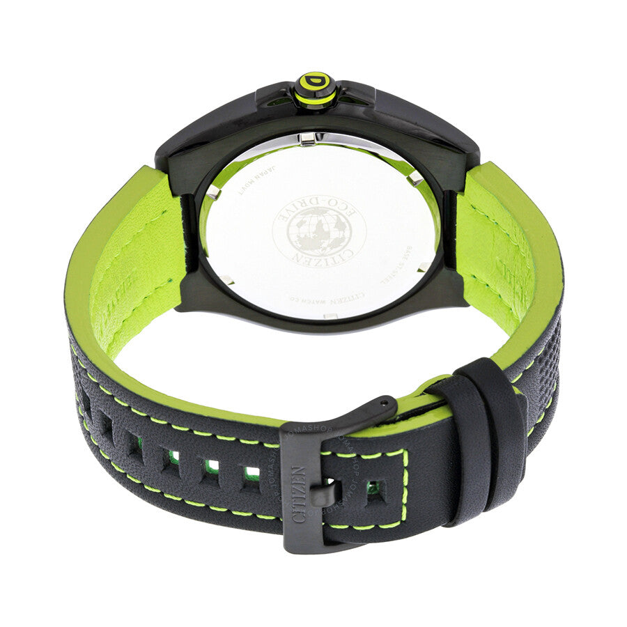 Citizen BRT Eco-Drive Black Dial Black Leather Strap Men's Watch AW1385-11H