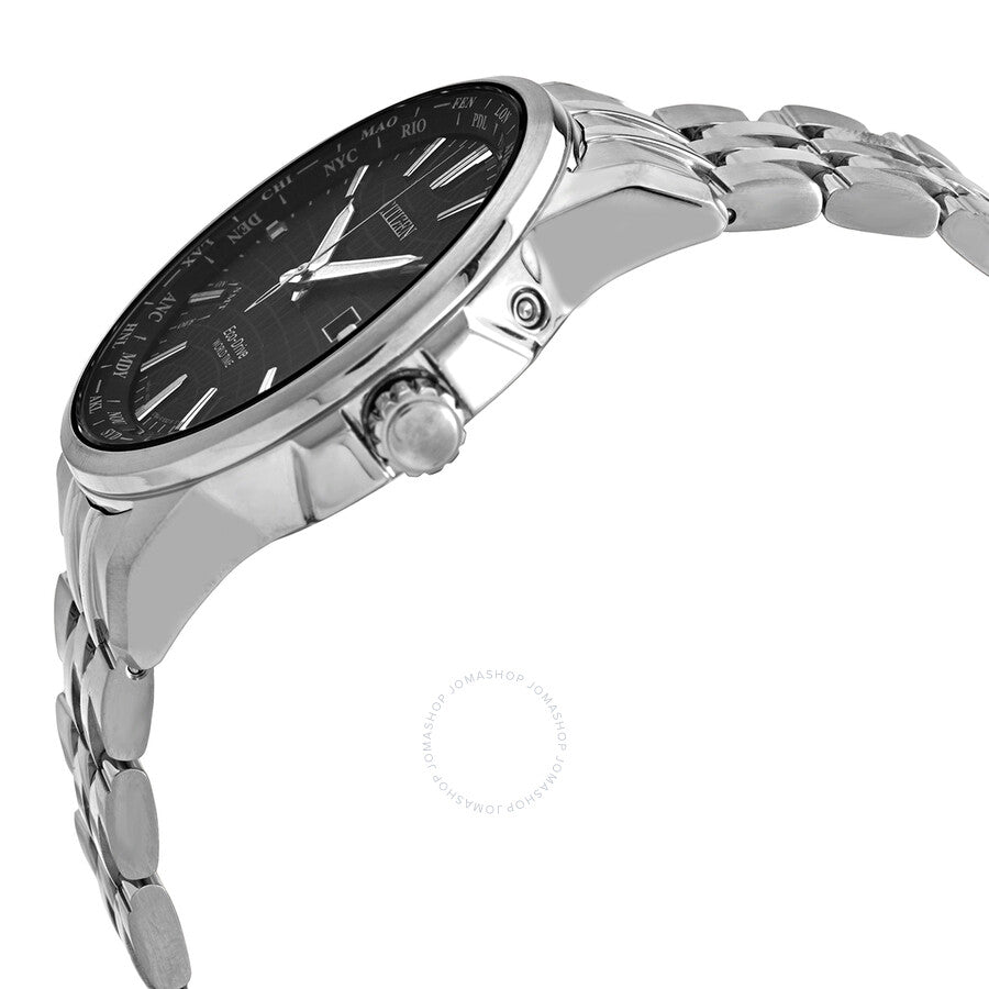 Citizen Brycen World Time Black Dial Stainless Steel Men's Watch BX1000-57E