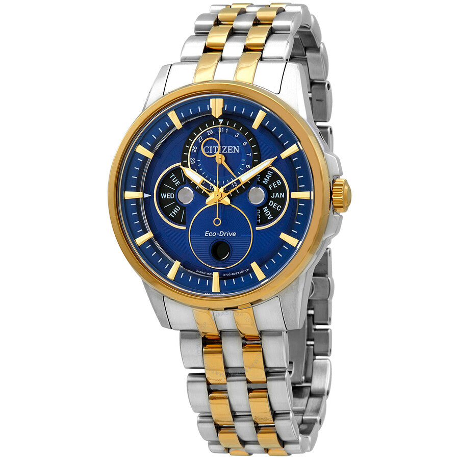 Citizen Calendrier Multi-function Blue Dial Two-tone Men's Watch BU0054-52L