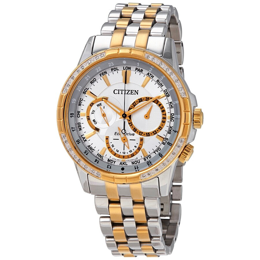 Citizen Calendrier World Time Silver Dial Men's Watch BU2084-51A