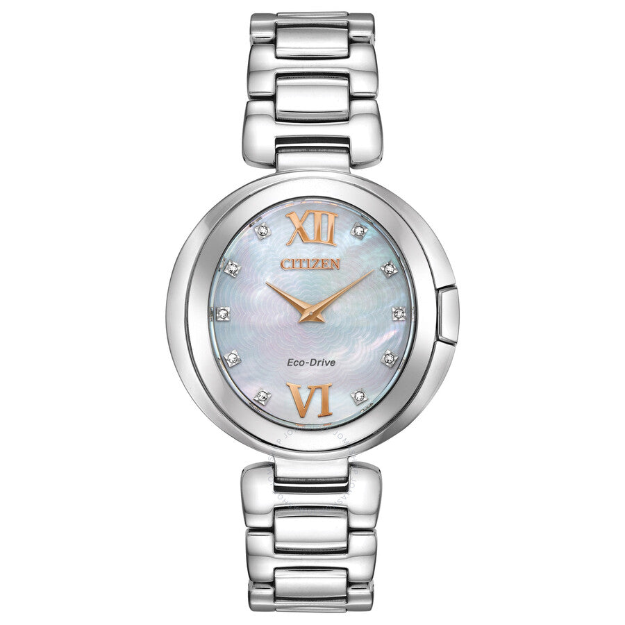 Citizen Capella Diamond White Mother of Pearl Dial Ladies Watch EX1510-59D - The Watches Men & Co