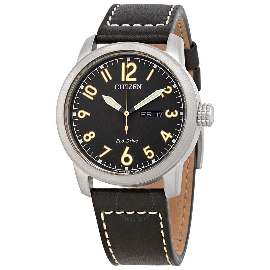Citizen Chandler Black Dial Black Leather Men's Watch BM8471-01E
