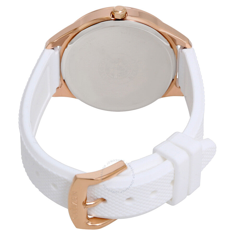 Citizen Chandler Eco-Drive Silver Dial White Silicone Ladies Watch FE6103-00A