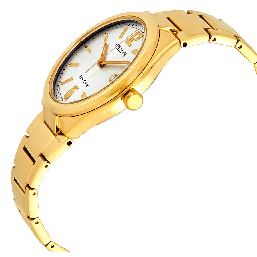 Citizen Chandler Eco-Drive Silver Dial Yellow Gold-plated Men's Watch AW1372-81A