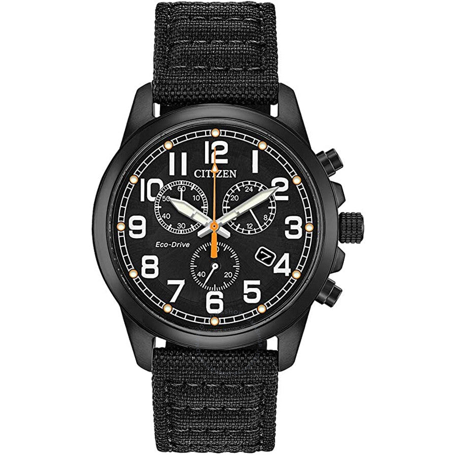 Citizen Chronograph Black Dial Black Nylon Men's Watch AT0205-01E - The Watches Men & Co
