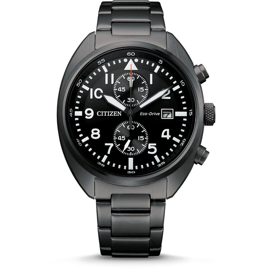 Citizen Chronograph Black Dial Black-plated Men's Watch CA7047-86E - The Watches Men & Co