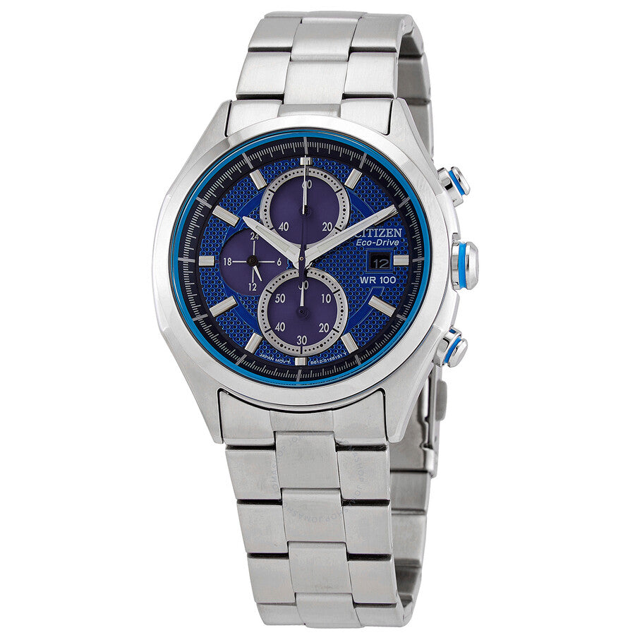 Citizen Chronograph Blue Dial Stainless Steel Men's Watch CA0430-54M - The Watches Men & Co