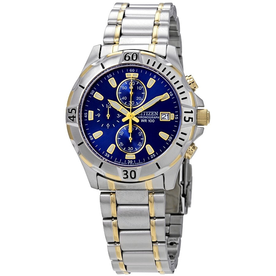 Citizen Chronograph Blue Dial Two-tone Men's Watch AN3394-59L - The Watches Men & Co