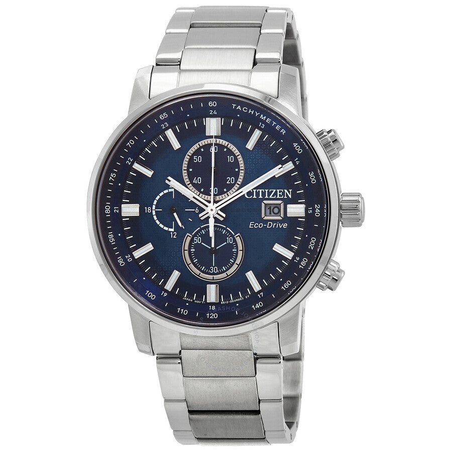 Citizen Chronograph Eco-Drive Blue Dial Men's Watch CA0840-87L - The Watches Men & Co