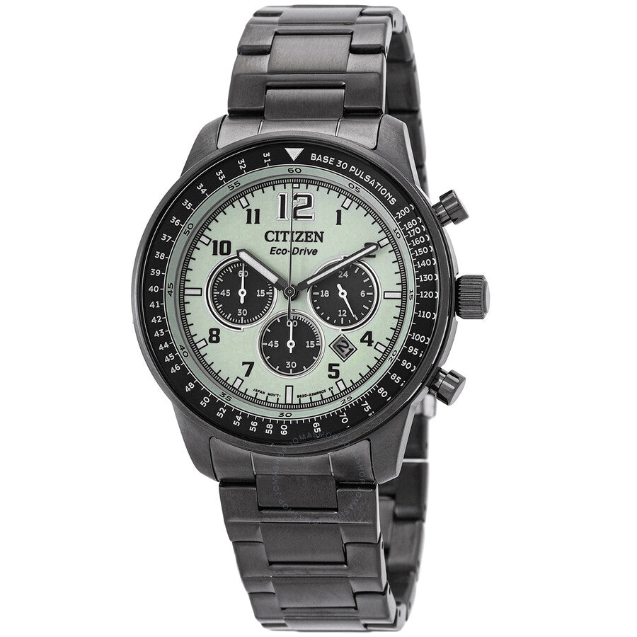 Citizen Chronograph Eco-Drive Green Dial Men's Watch CA4507-84X - The Watches Men & Co