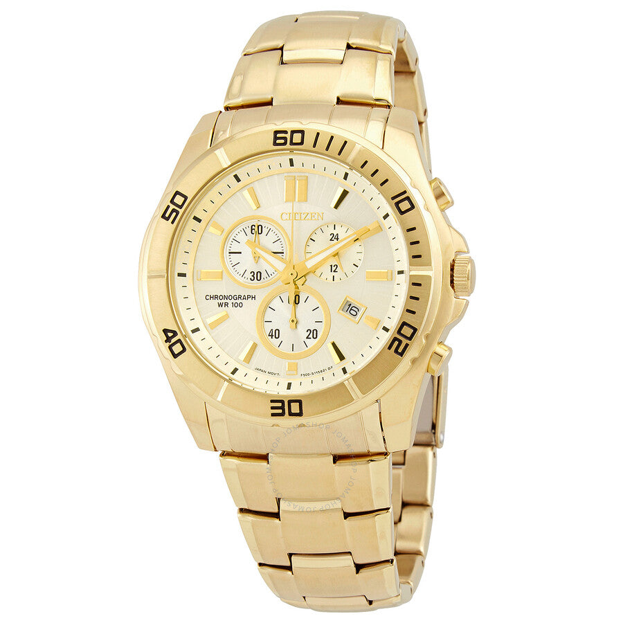 Citizen Chronograph Quartz Gold Dial Men's Watch AN7102-54P - The Watches Men & Co