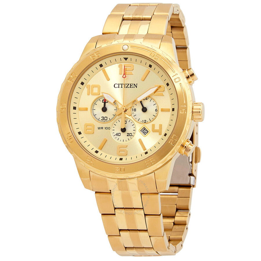 Citizen Chronograph Quartz Gold Dial Men's Watch AN8132-58P - The Watches Men & Co