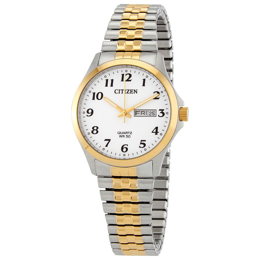 Citizen Chronograph Quartz White Dial Two-tone Men's Watch BF5004-93A - The Watches Men & Co