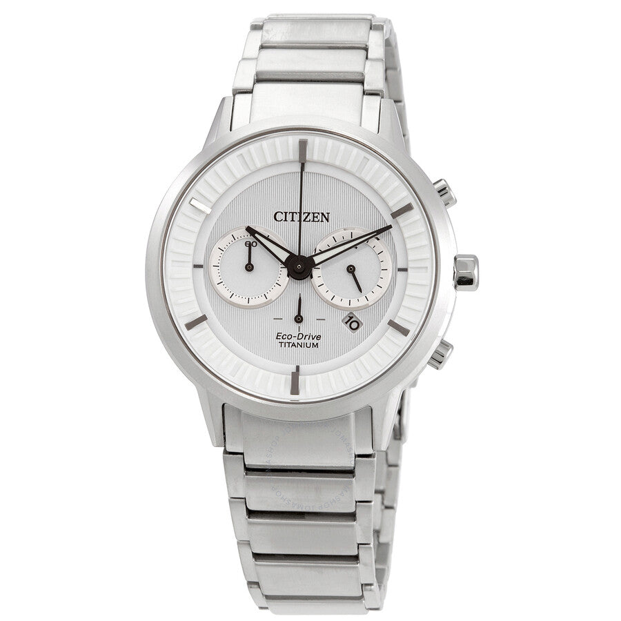 Citizen Chronograph White Dial Titanium Men's Watch CA4400-88A - The Watches Men & Co