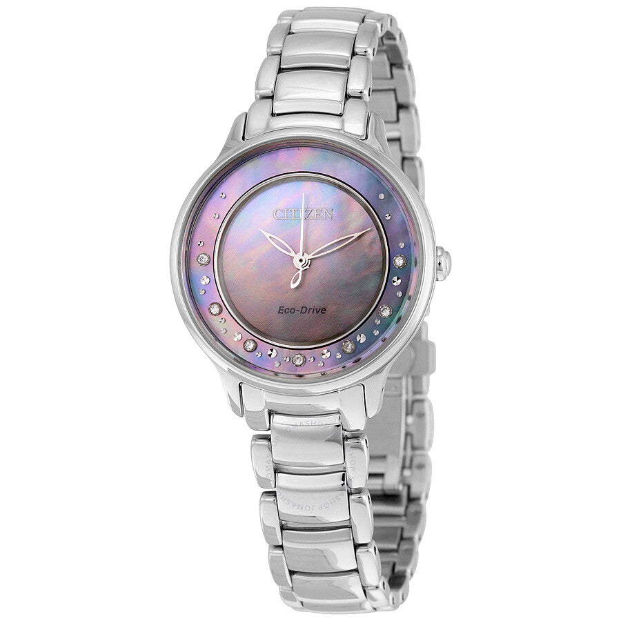 Citizen Circle Of Time Reloj de mujer de acero inoxidable con nácar gris EM0380-81N