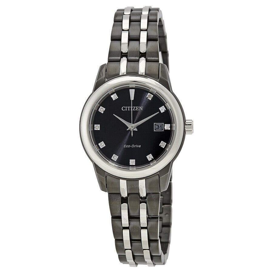 Reloj Citizen Corso EW2398-58E con esfera de diamante negro para mujer