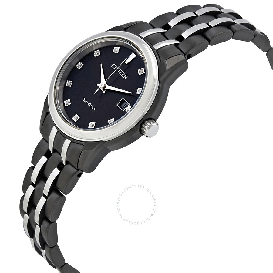Reloj Citizen Corso EW2398-58E con esfera de diamante negro para mujer