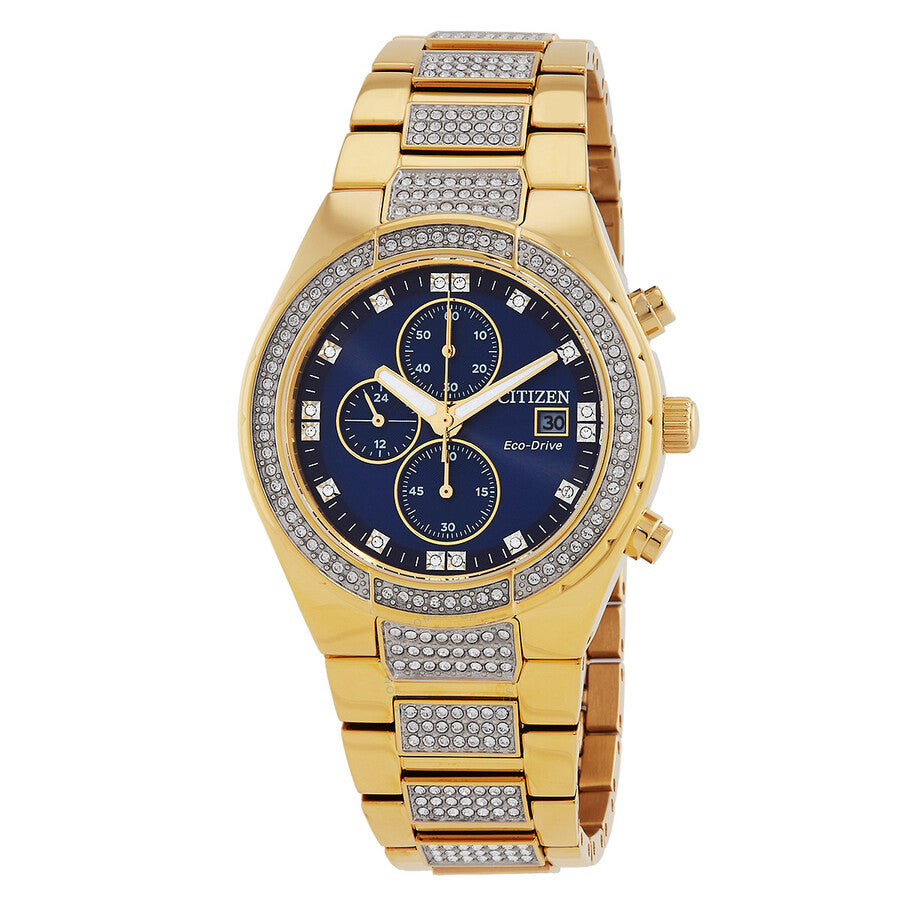 Citizen Crystal Chronograph Blue Dial Men's Watch CA0752-58L - The Watches Men & Co