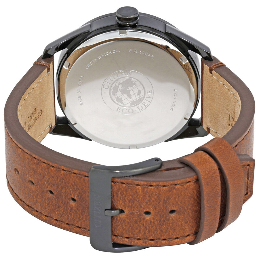 Citizen CTO Eco-Drive Black Dial Brown Leather Men's Watch BU4025-08E