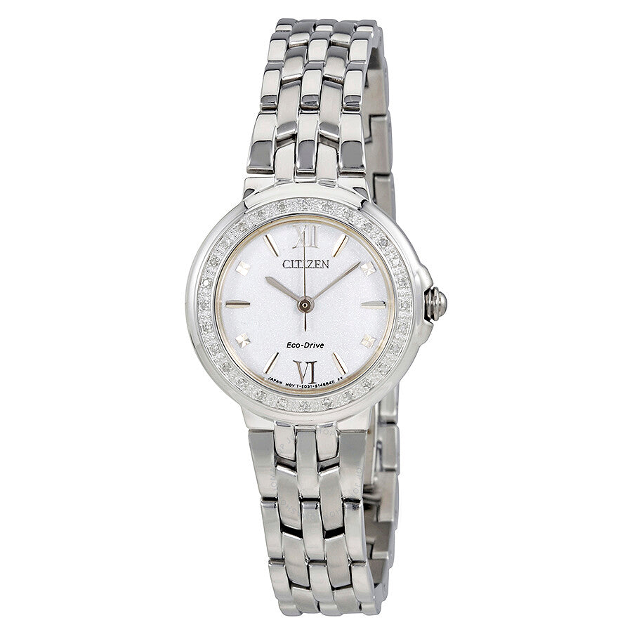 Citizen Diamond White Dial Ladies Watch EM0440-57A - The Watches Men & Co