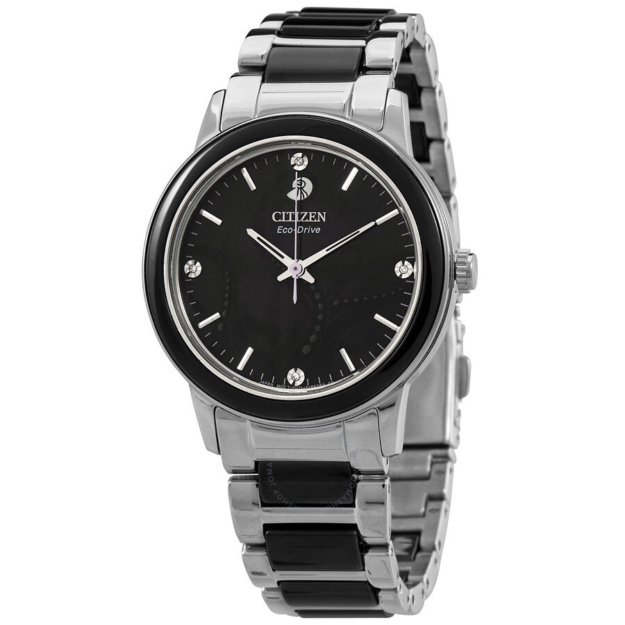 Citizen Disney Villains Ursala Diamond Black Dial Ladies Watch EM0748-51W - The Watches Men & Co