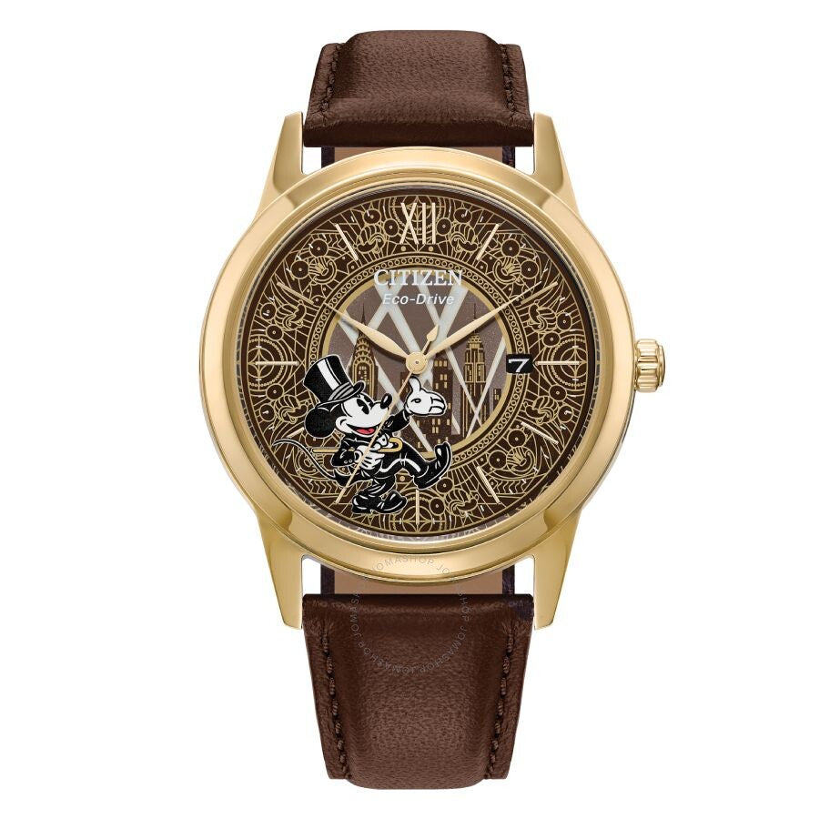 Citizen Disney100 Mickey Mouse Fanfare Box Set Brown Dial Men's Watch AW1783-43W - The Watches Men & Co