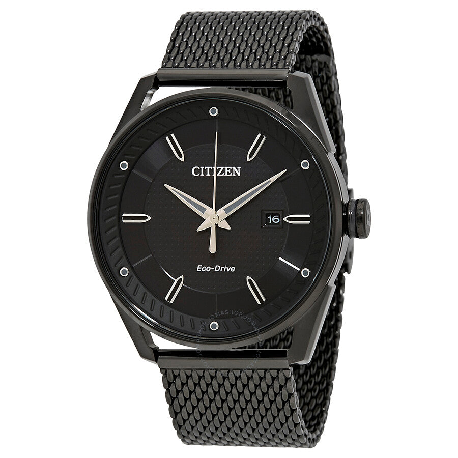 Reloj Citizen Drive para hombre BM6988-57E, esfera negra, malla ionizada negra