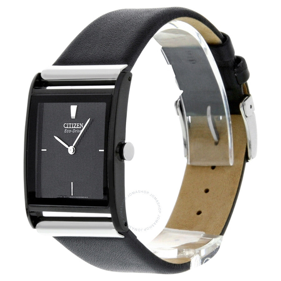 Citizen Eco-Drive 180 Black Dial Black Leather Men's Watch BL6005-01E