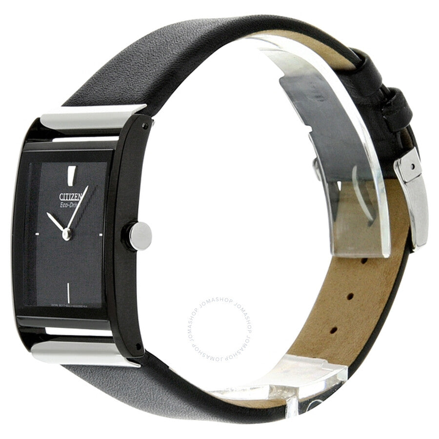 Citizen Eco-Drive 180 Black Dial Black Leather Men's Watch BL6005-01E