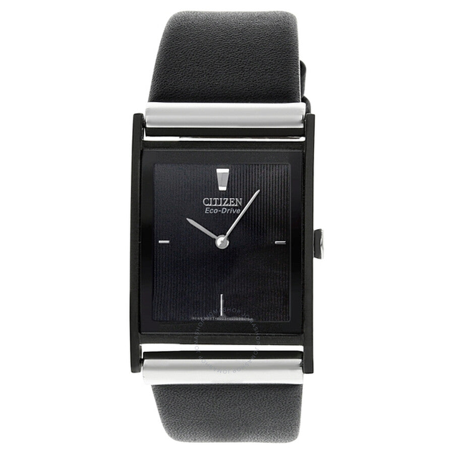 Citizen Eco-Drive 180 Black Dial Black Leather Men's Watch BL6005-01E