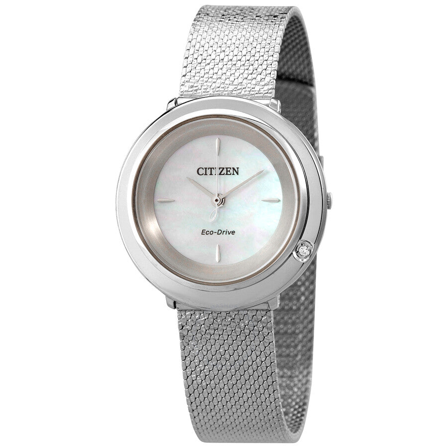 Citizen Eco-Drive Analog Perlmutt Mother of Pearl Ladies Watch EM0640-82D - The Watches Men & Co