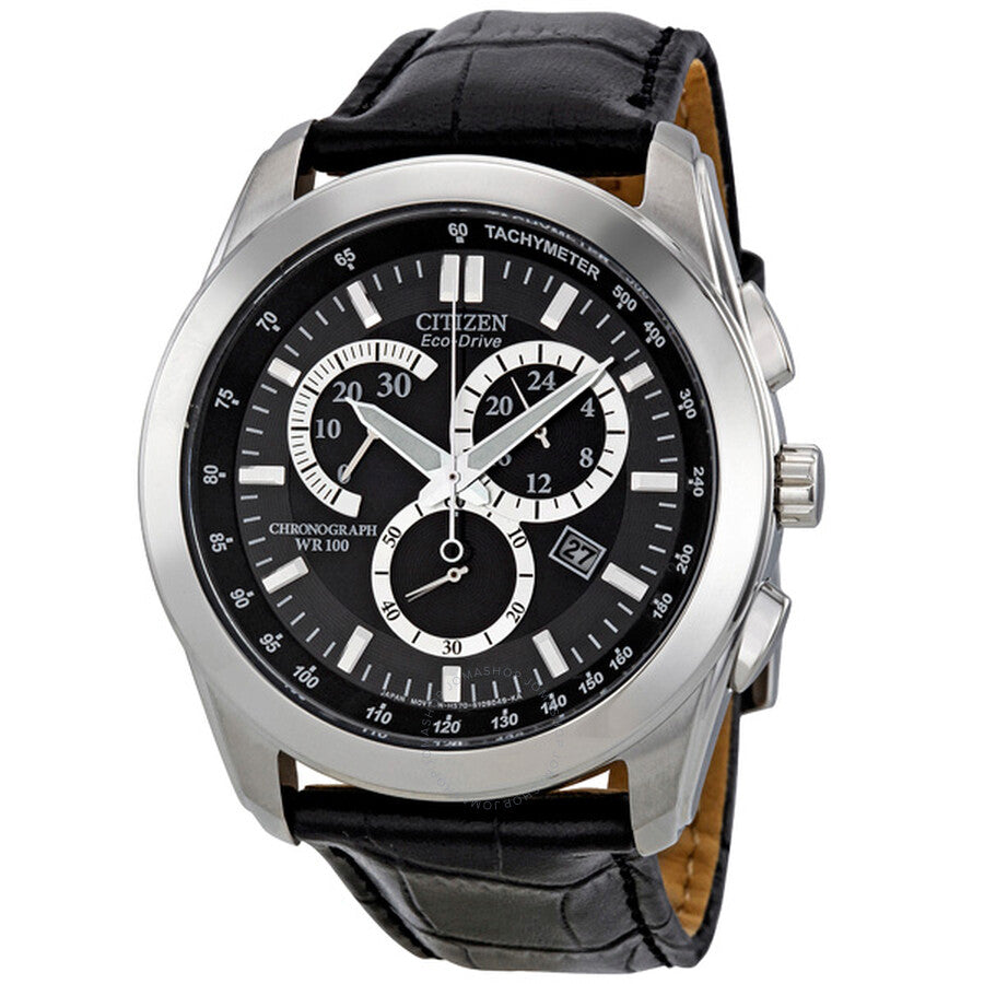 Citizen Eco-Drive Black Dial Chronograph Men's Watch AT1180-05E - The Watches Men & Co