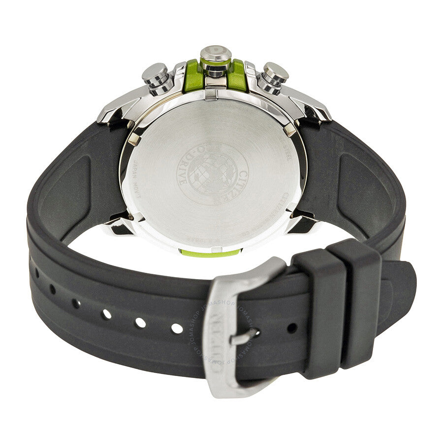 Citizen Eco Drive Black Dial Chronograph Black Rubber Men's Watch CA0427-08E