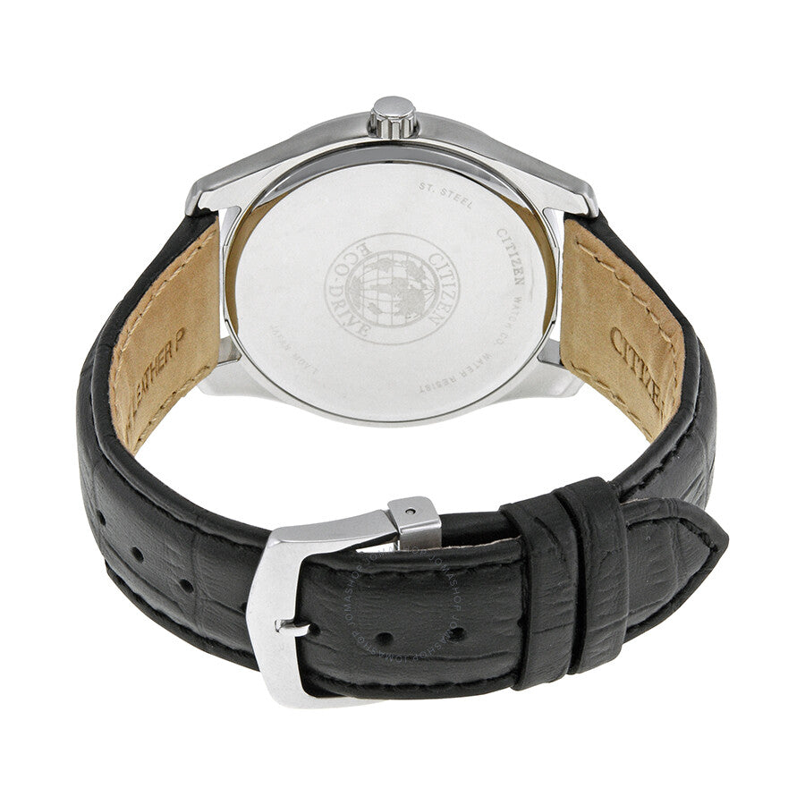 Citizen Eco Drive Black Dial Black Leather Men's Watch AU1040-08E