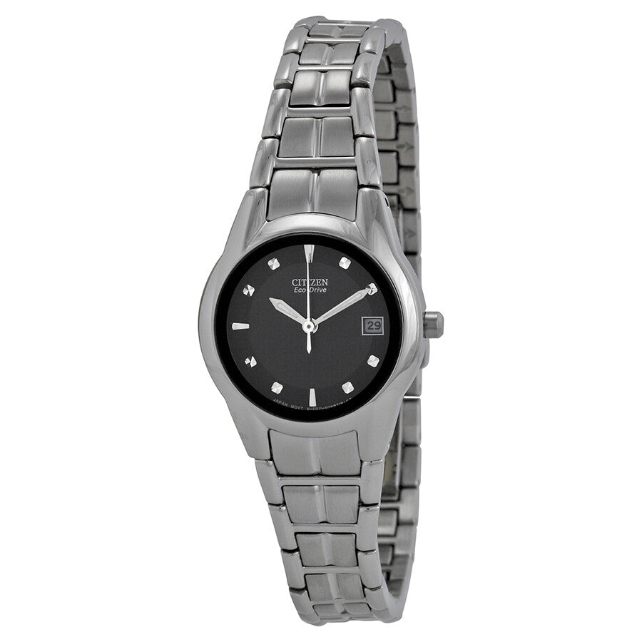 Citizen Eco Drive Black Dial Stainless Steel Ladies Watch EW1410-50E