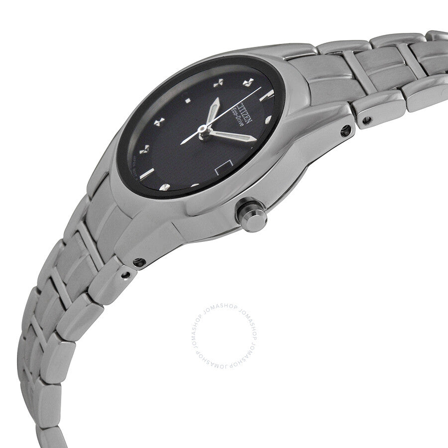 Citizen Eco Drive Black Dial Stainless Steel Ladies Watch EW1410-50E