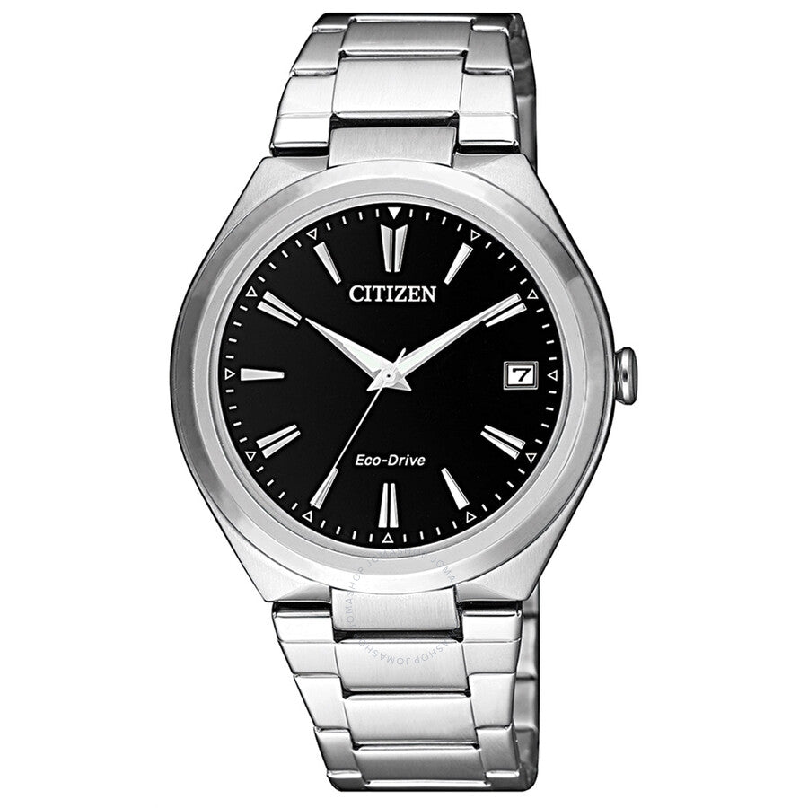 Citizen Eco-Drive Black Dial Stainless Steel Ladies Watch FE6020-56F - The Watches Men & Co
