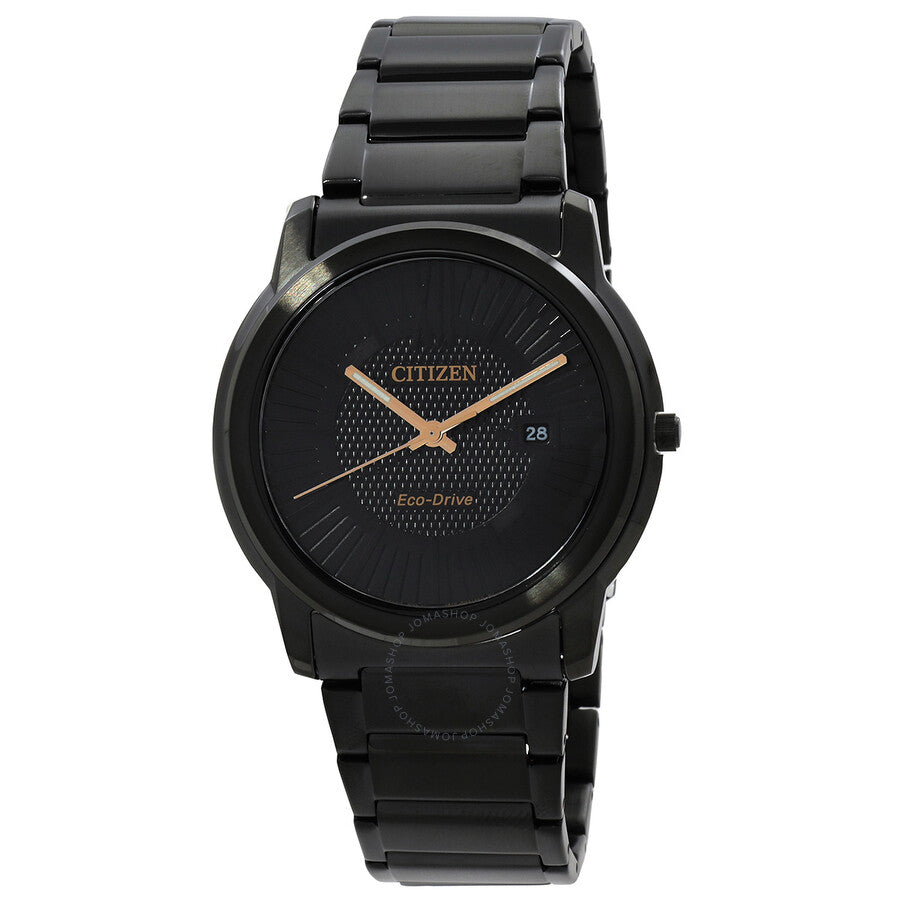 Citizen Eco-Drive Black Dial Stainless Steel Men's Watch AW1217-83E - The Watches Men & Co